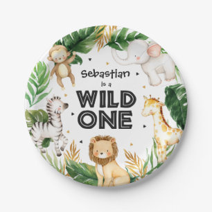Safari Animals Wild One 1st Birthday Party Decor Paper Plate