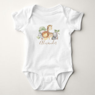 Safari Animals wild one  Baby Bodysuit