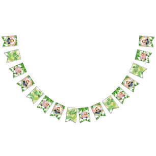 Safari Animals Wild One Birthday PHOTO Bunting Flags