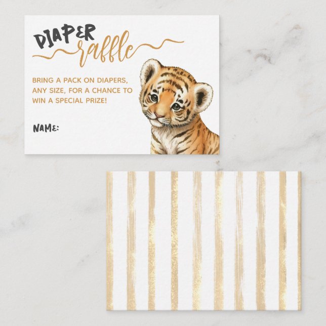 Safari animals wild one modern Baby Shower diaper Enclosure Card (Front/Back)