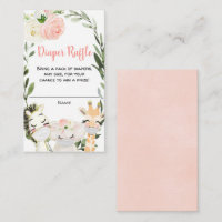 Safari animals with masks diaper raffle cards