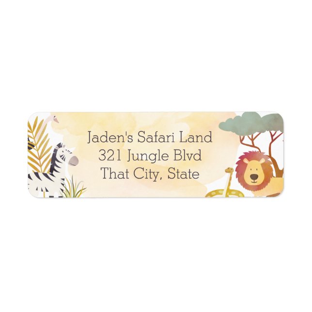 Safari Animaux Aquarelle Anniversaire Retour (Devant)