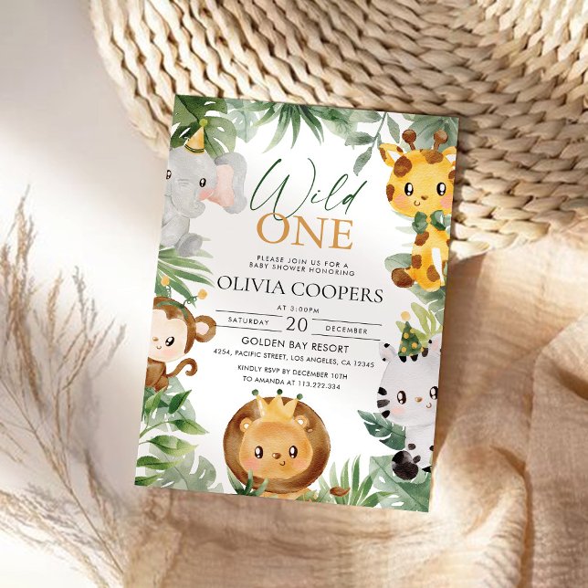 Safari Animaux Baby shower Invitation (Créateur téléchargé)