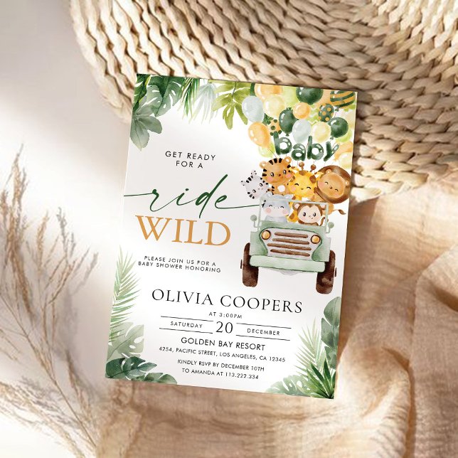 Safari Animaux Baby shower Invitation (Créateur téléchargé)