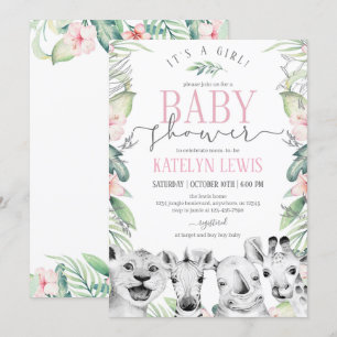 Safari Animaux Baby shower Invitation