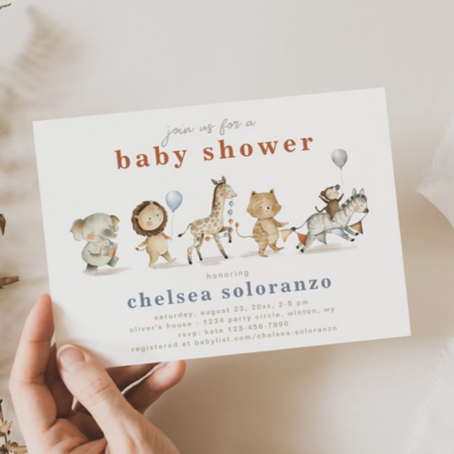 Safari Animaux Baby shower Invitation | Animaux (Créateur téléchargé)