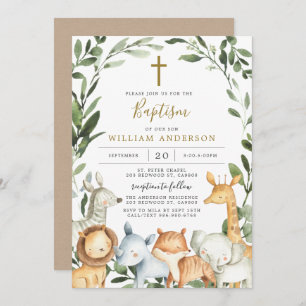 Safari Animaux Baptême / Invitation Christening