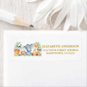 Safari Animaux Boy Baby shower Adresse de retour