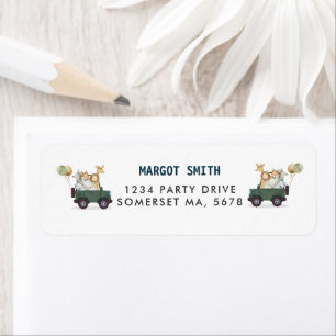 Safari Animaux Conduite Par Baby shower Verdure Or