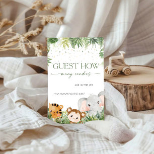 Safari Animaux Devinez Combien De Candies Carte De