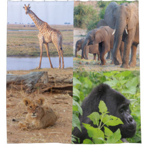 Safari Animaux Douche Rideau