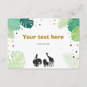 Safari Animaux Jungle zoo Insérer carte Anniversai