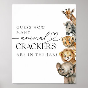 Safari Animaux Moderne Baby shower Poster