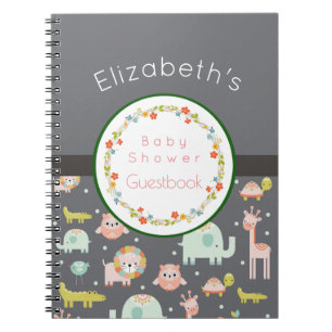 Safari Animaux Motif Baby shower Livre d'or