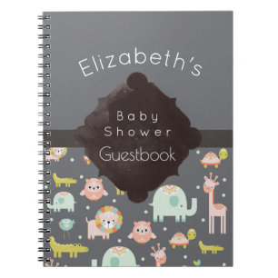 Safari Animaux Motif Baby shower Livre d'or