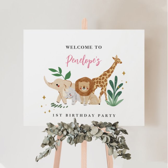 Safari Animaux Welcome Poster (Créateur téléchargé)