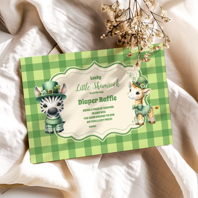 Safari Animlas Lucky Little Shamr  Diapper Raffle  Enclosure Card (Creator Uploaded)