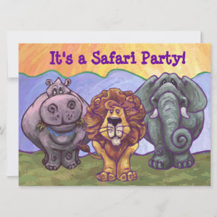 Safari Anniversaire Fête Invitation