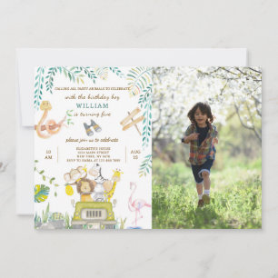 Safari Anniversaire Invitation Avec Photo