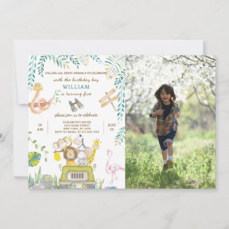 Safari Anniversaire Invitation Avec Photo