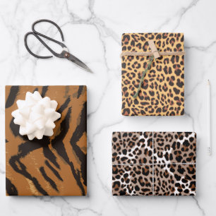 Safari Assortment Black and Brown Wrapping Paper Sheet