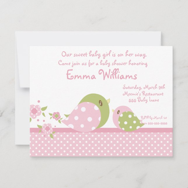 Safari Babiez Birdie Baby Shower Invitation (Front)