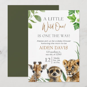 Safari Baby Animals Baby Shower Invitation