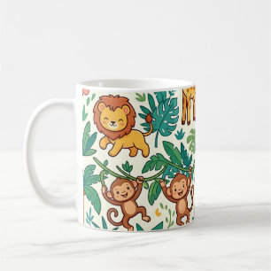 Safari Baby Elephant Giraffe Lion Mug