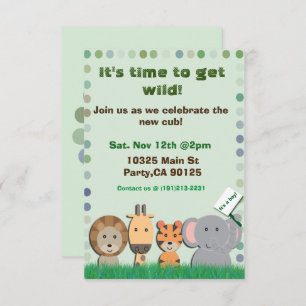 Safari baby party invitation