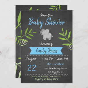 Safari Baby Shower Boy Chalkboard Invitation