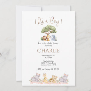 Safari Baby Shower Boy invitation