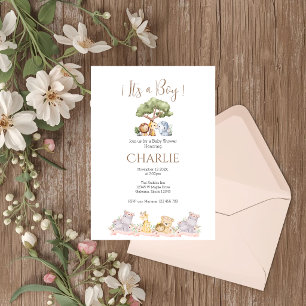 Safari Baby Shower Boy invitation