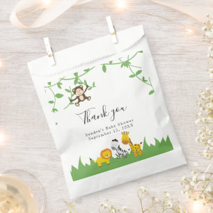 Safari Baby Shower Cute Jungle Animals Neutral Favour Bag