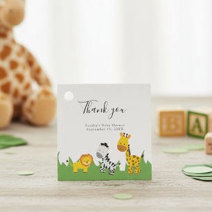 Safari Baby Shower Cute Jungle Animals Neutral Favour Tags