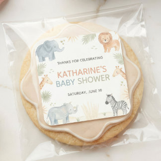 Safari Baby Shower Decorations Thank You Sticker