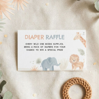 Safari Baby Shower Diaper Raffle Insert Wild One