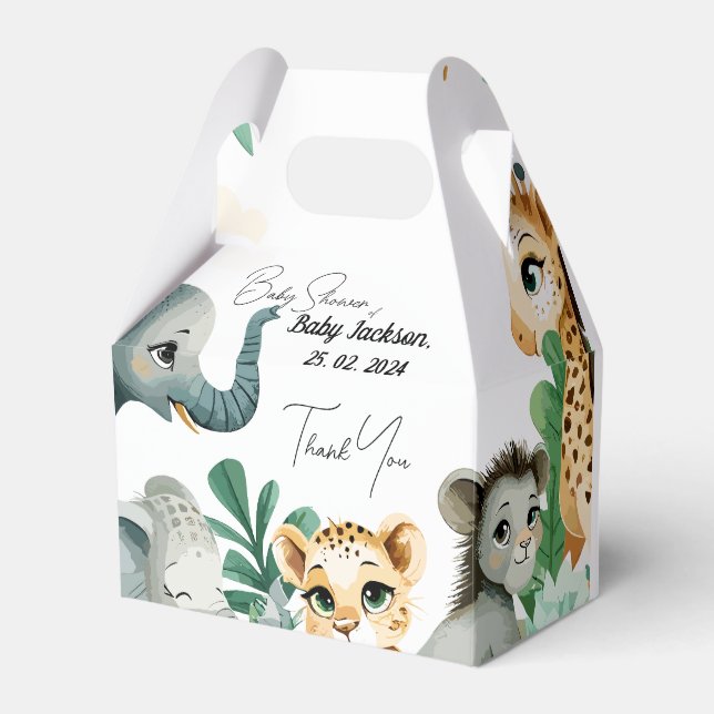 Safari Baby Shower  Favor Box (Front Side)