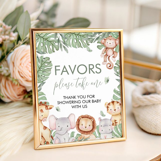 Safari Baby Shower Favors Sign (Creator Uploaded)