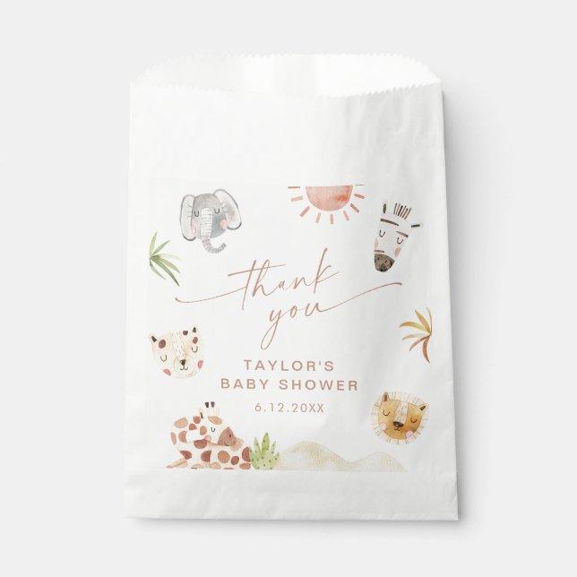 SAFARI Baby Shower Favour Bag (Front)