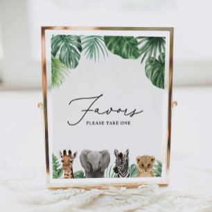 Safari Baby Shower Favours Sign