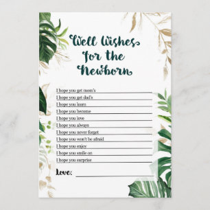 Safari Baby Shower Game - Well Wishes for Newborn Invitation