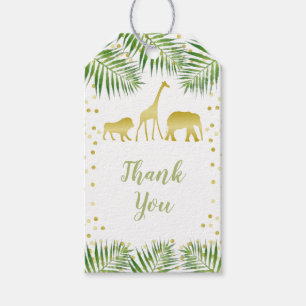Safari Baby Shower Gold Gift Favour Tag