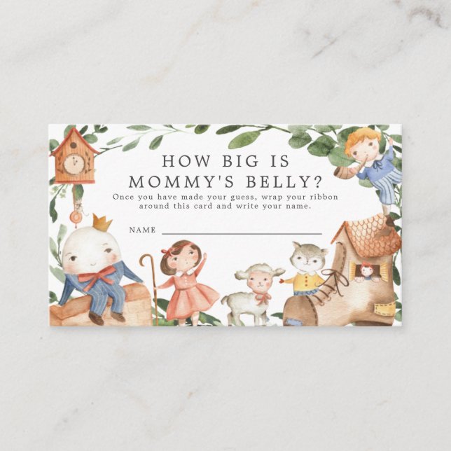 Safari Baby Shower How Big is Mommy's Belly Card (Front)