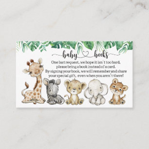 Safari Baby Shower I Birthday Book request Enclosure Card