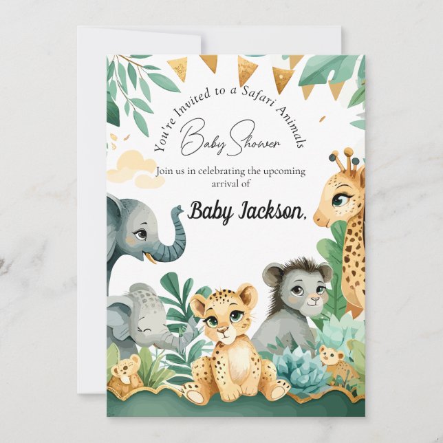 Safari Baby Shower  Invitation (Front)