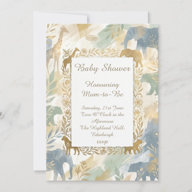 Safari Baby Shower Invitation (Front)