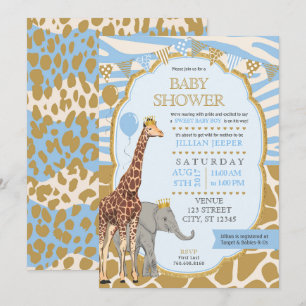 Safari Baby Shower Invitation - Blue Boy