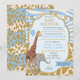 Safari Baby Shower Invitation - (Boy Blue)