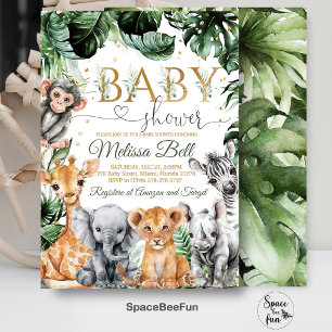  Safari Baby Shower Invitation, Boy Safari Jungle  Invitation
