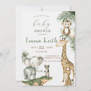 Safari Baby Shower Invitation   Wild Animal Jungle
